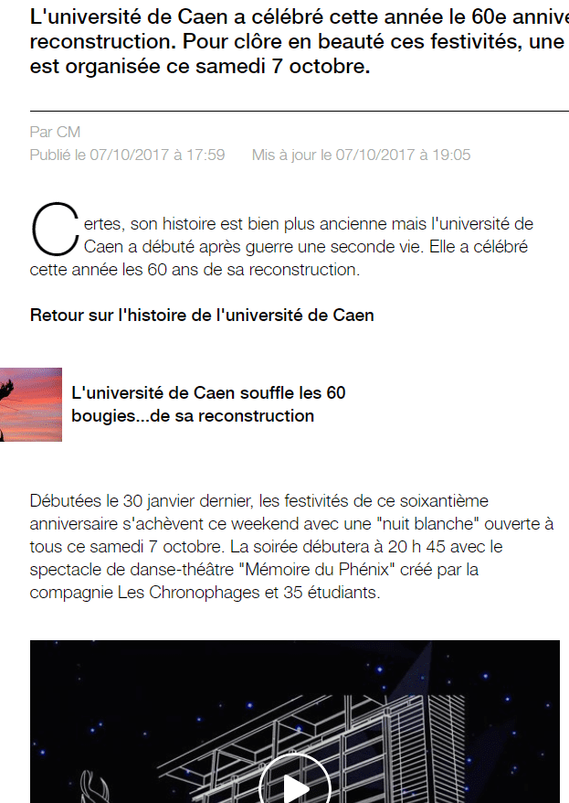 video mapping université de CAen