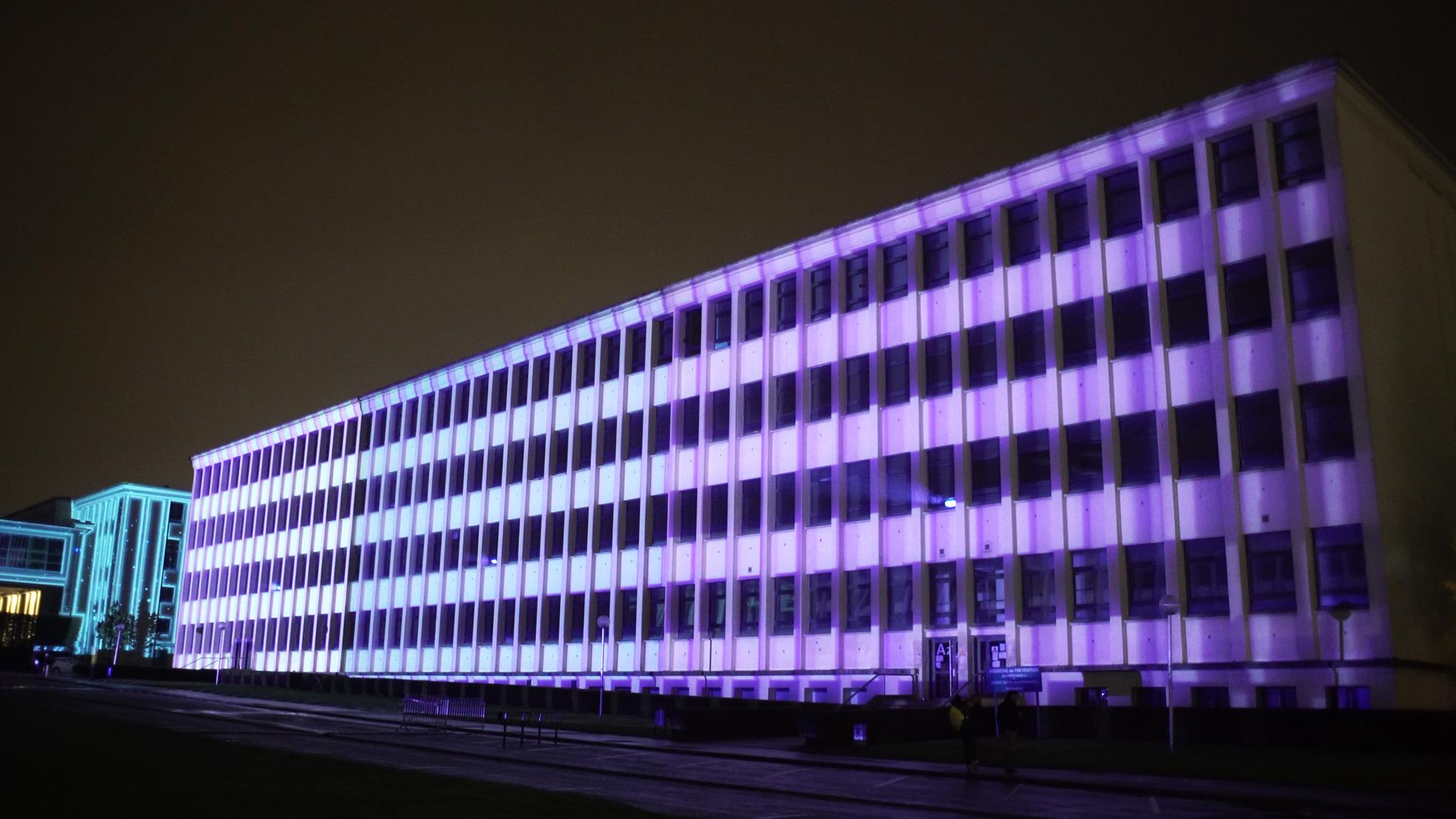 video mapping monumental, Université de Caen